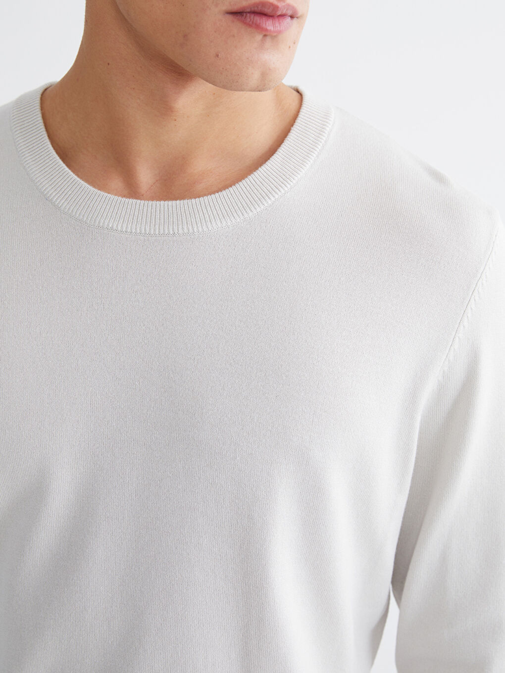 Muški Trikotažni Džemper Okruglog İzreza Dugih Rukava-2