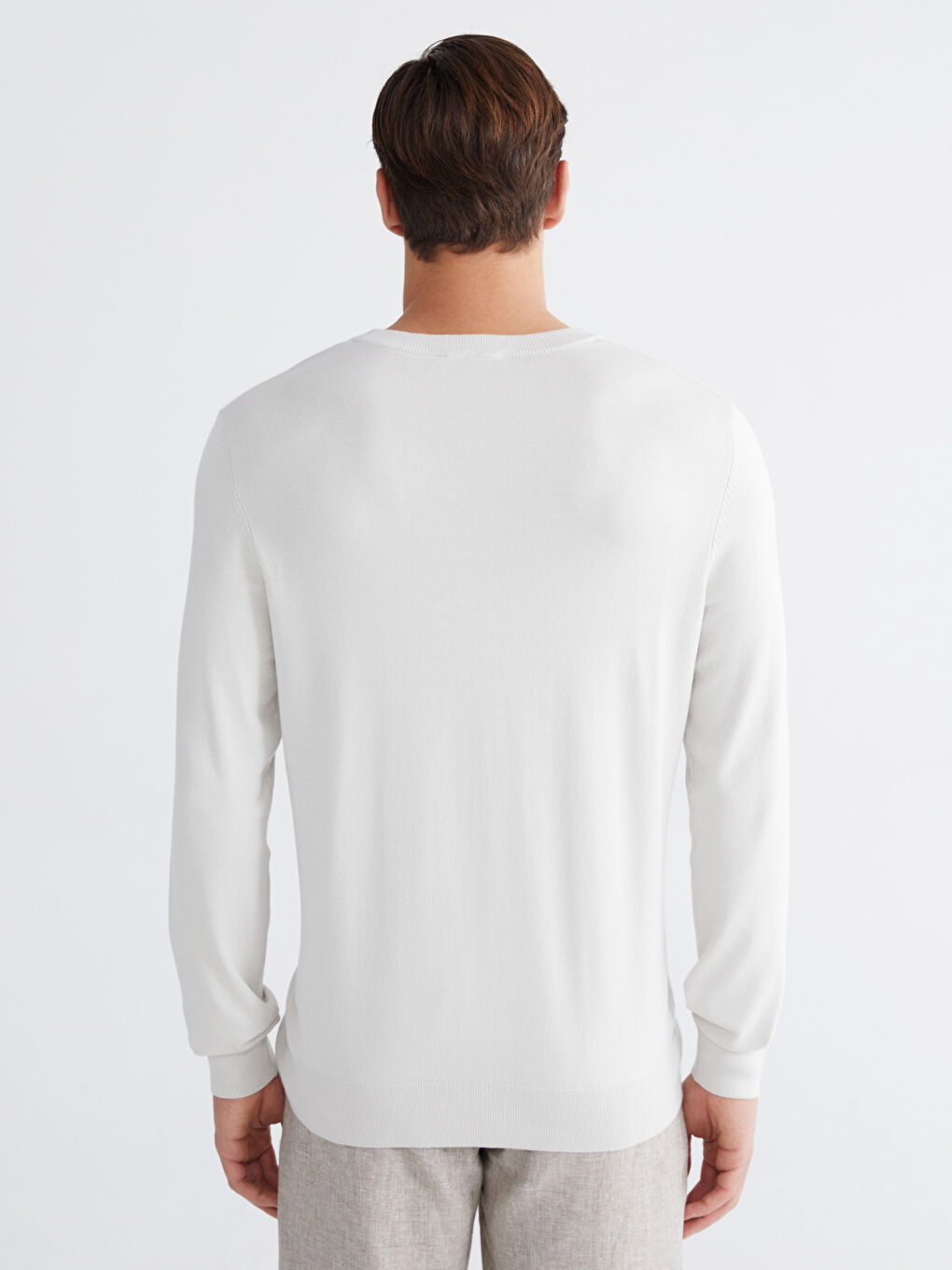 Muški Trikotažni Džemper Okruglog İzreza Dugih Rukava-3