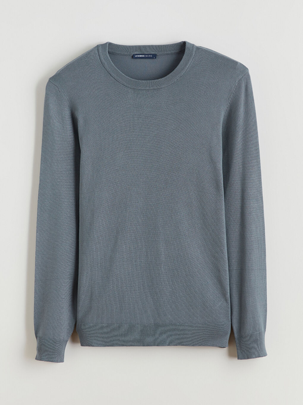 Crew Neck Long Sleeve Men's Tricot Sweater-4