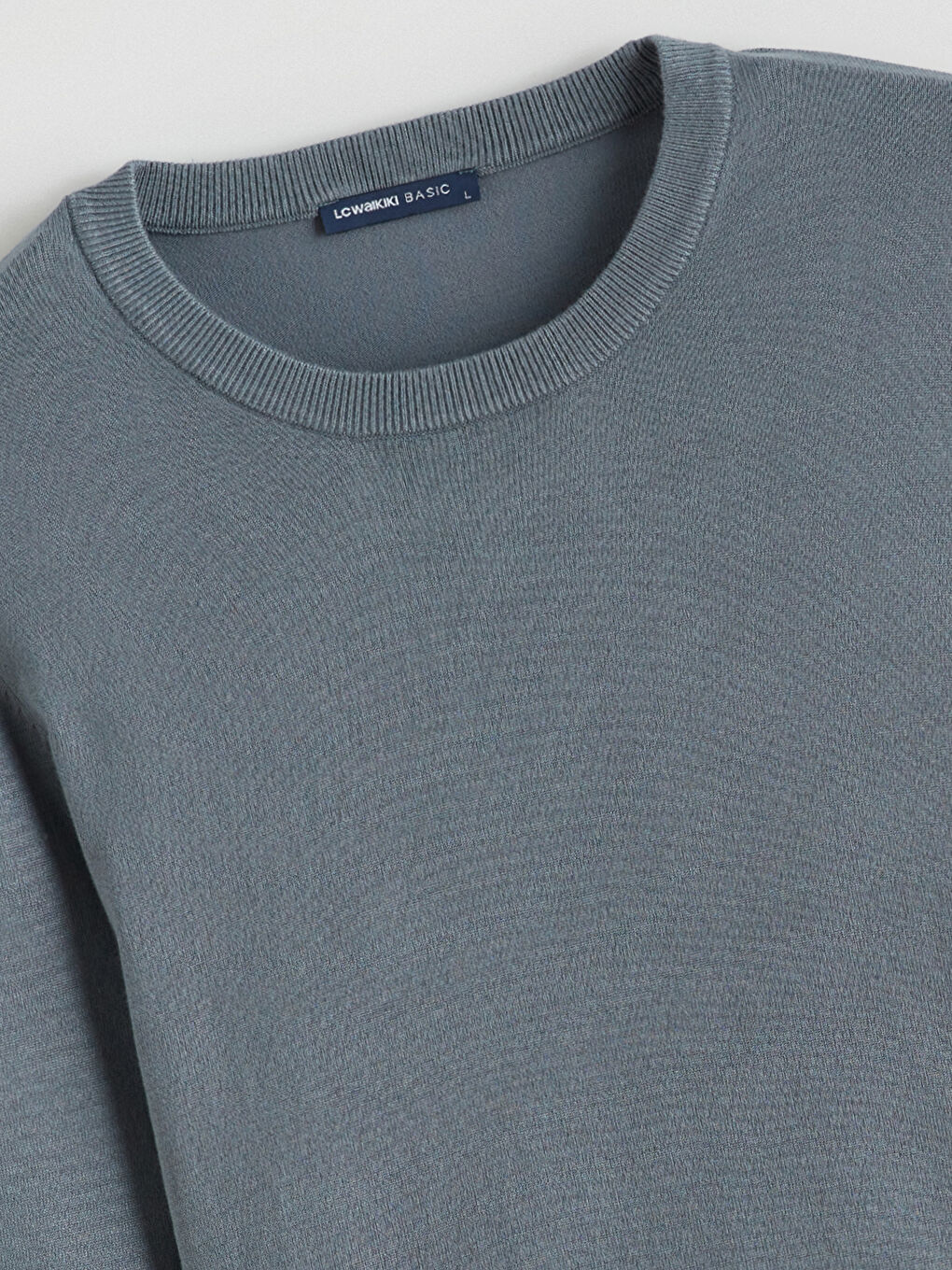 Crew Neck Long Sleeve Men's Tricot Sweater-5