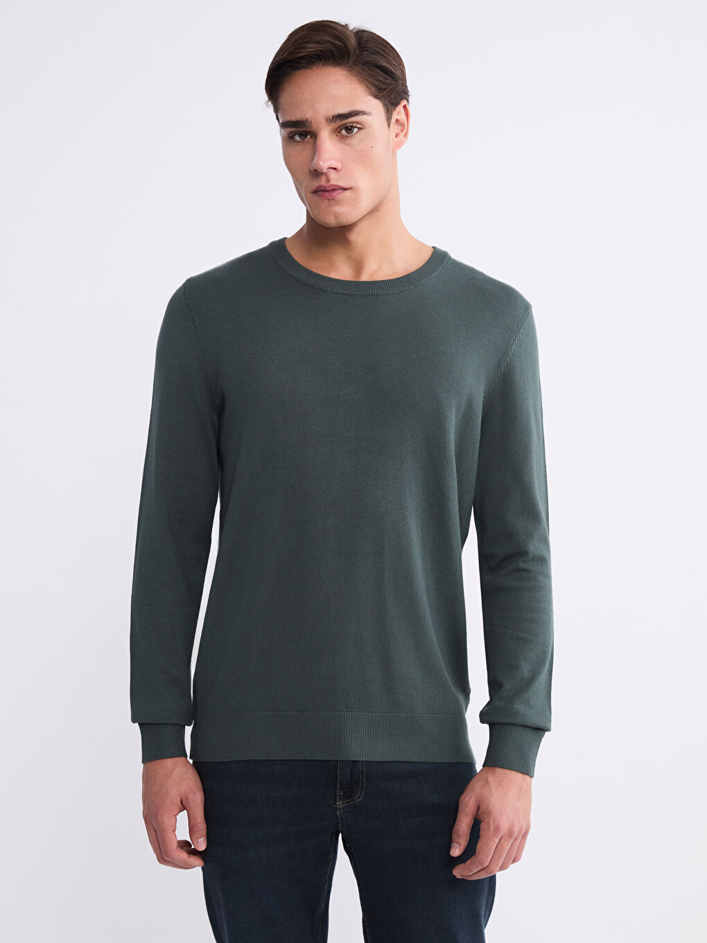 Rundhalsausschnitt Langarm Herren Strickpullover