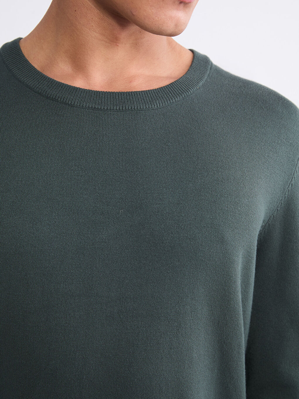 Rundhalsausschnitt Langarm Herren Strickpullover-2