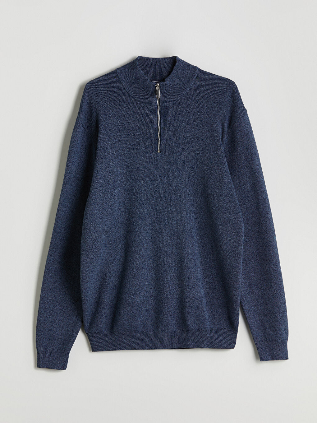 Funnel Neck Long Sleeve Men's Knitwear Sweater-4