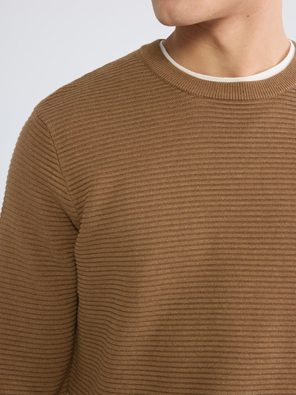 Muški Trikotažni Džemper Okruglog İzreza Dugih Rukava-2