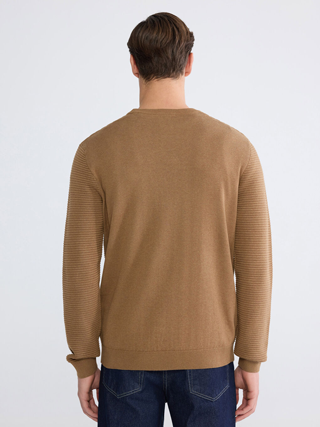 Muški Trikotažni Džemper Okruglog İzreza Dugih Rukava-3