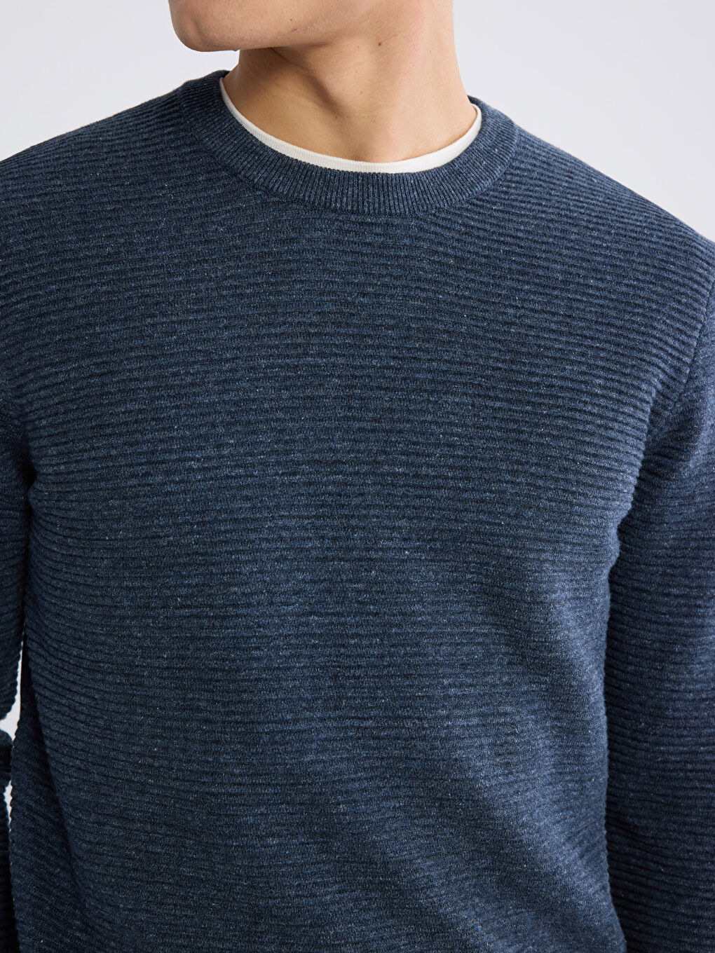 Muški Trikotažni Džemper Okruglog İzreza Dugih Rukava-2