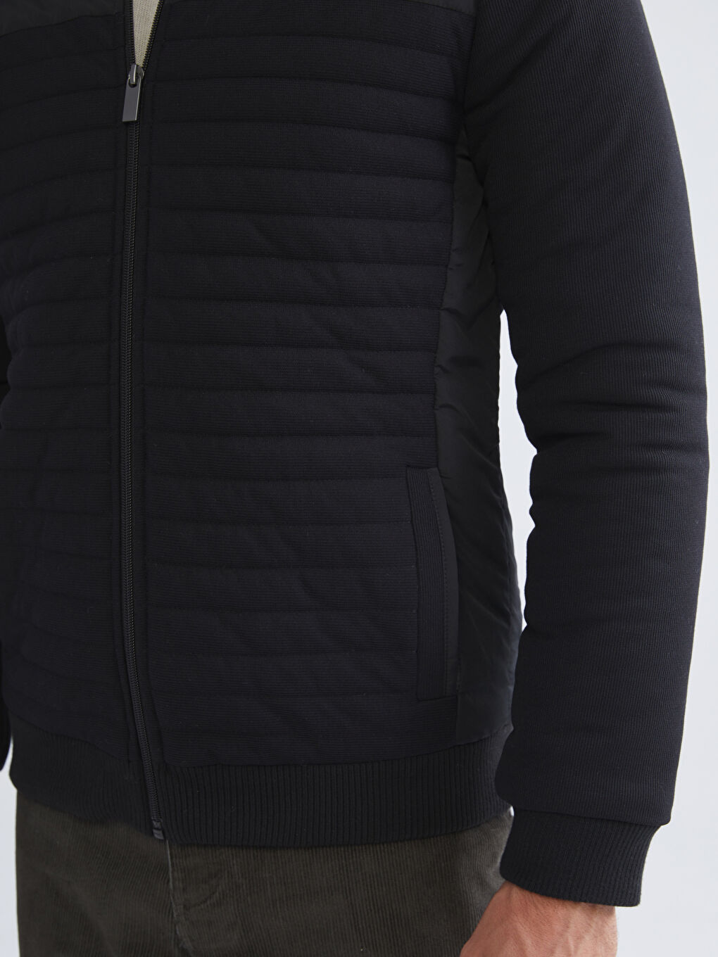 Regular Fit Funnel Neck Men's Knitwear Coat-4