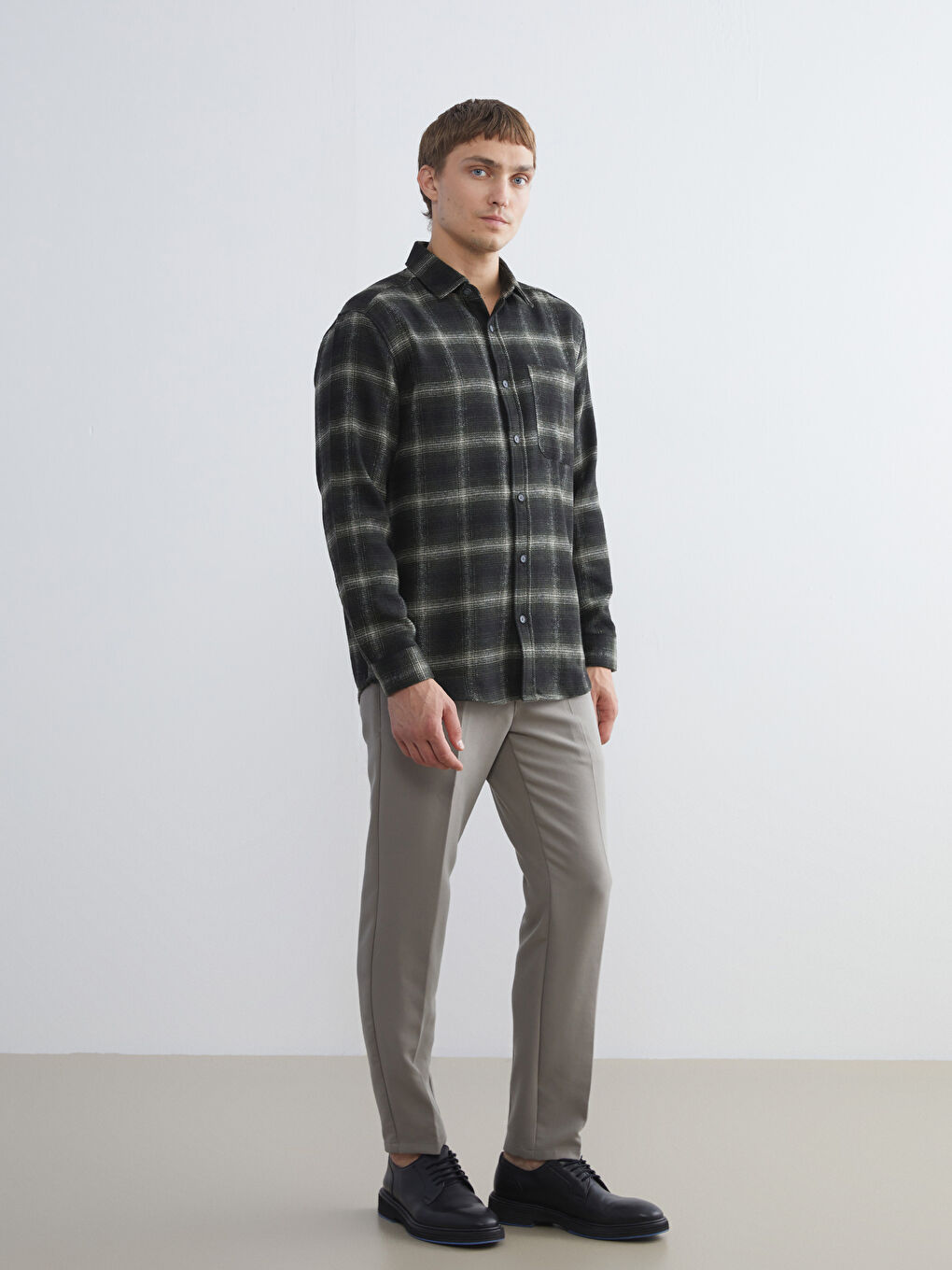 Regular Fit Funnel Neck Men's Knitwear Coat-4