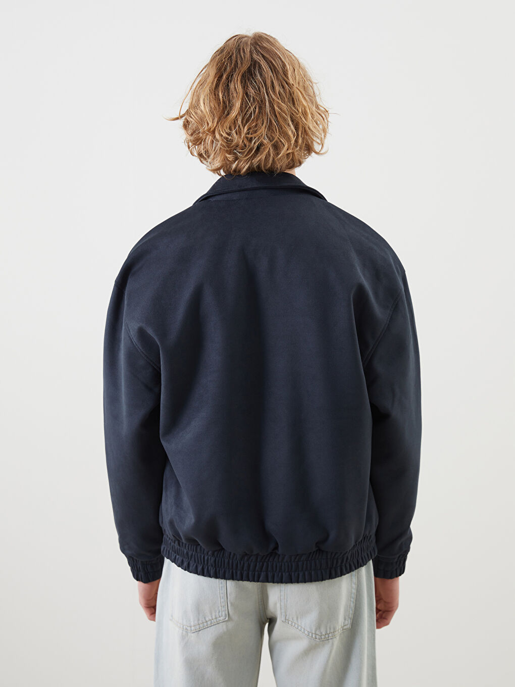 Чоловік ТЕМНО-СИНІЙ Пальто зі штучної шкіри-4