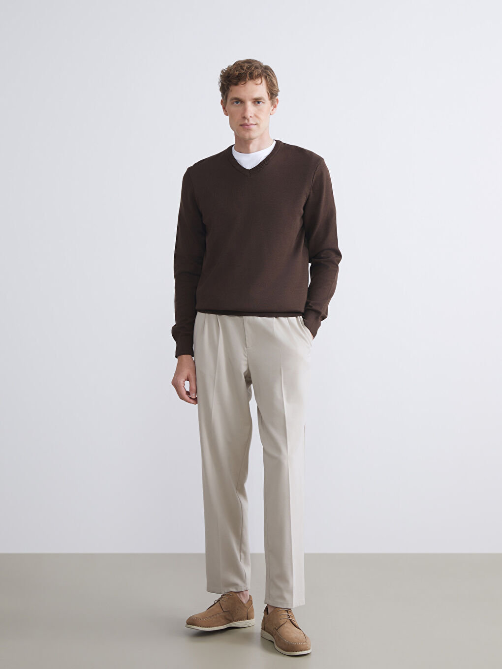 V Neck Men's Knitwear Sweater-1