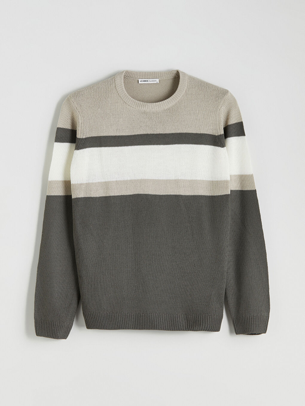 Pull-over en Tricot à Col Rond et Manches Longues Bloc de Couleurs pour Hommes-8