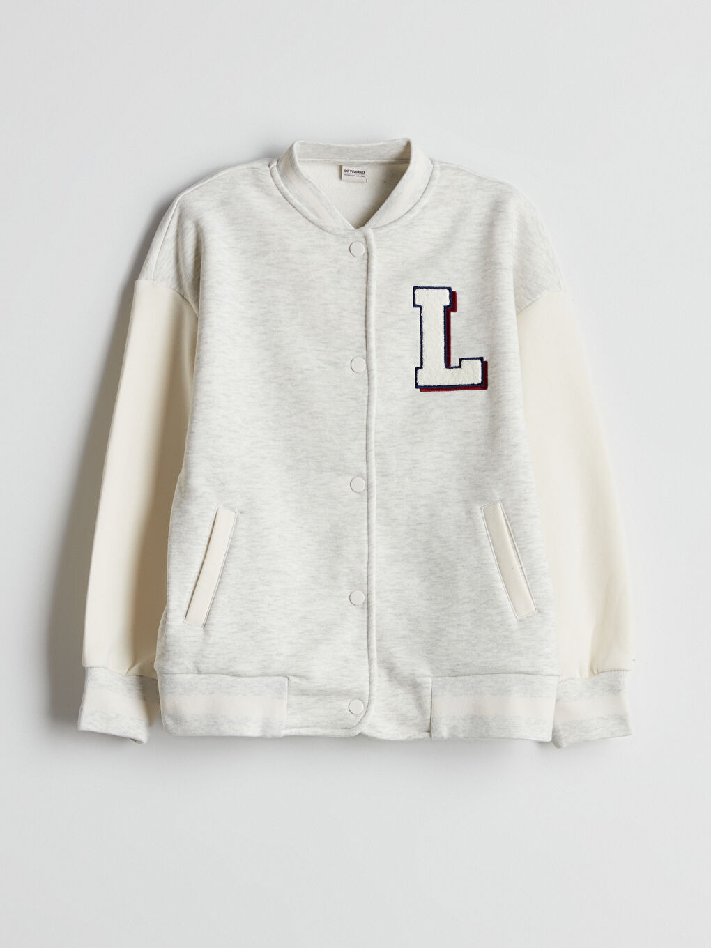 LCW Kids Girl GREY Bomber Jacket -W52473Z4-CT3