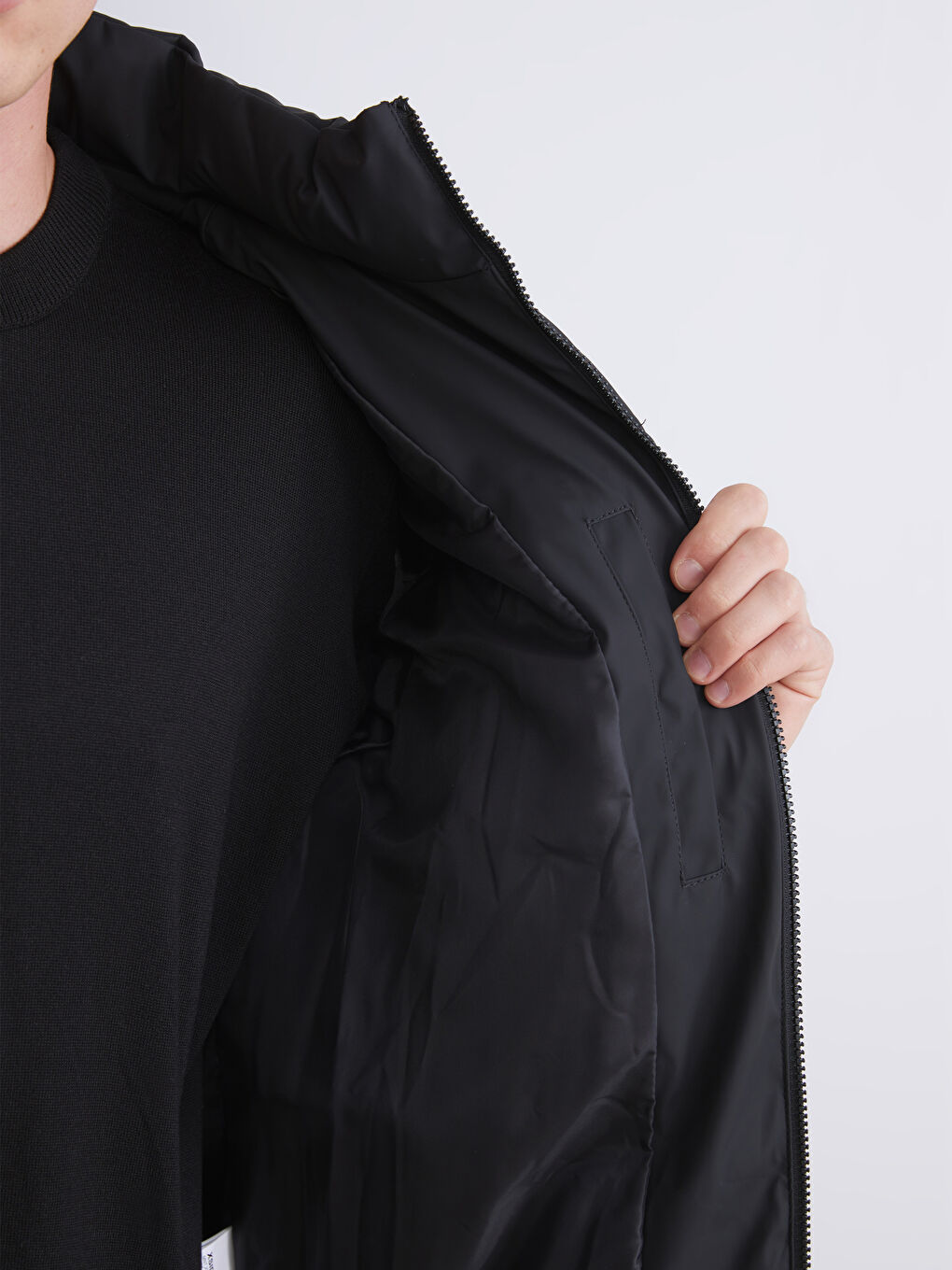 Relaxed Fit Funnel Neck Men's Puffer Coat-2