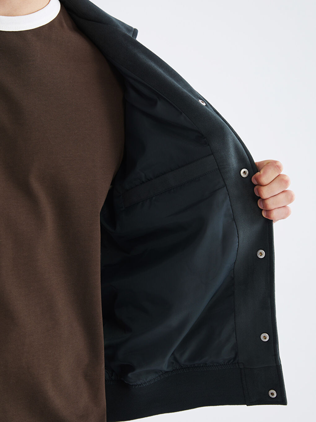 Вільний крій пальто із замші з відкладним коміром для чоловіків-3