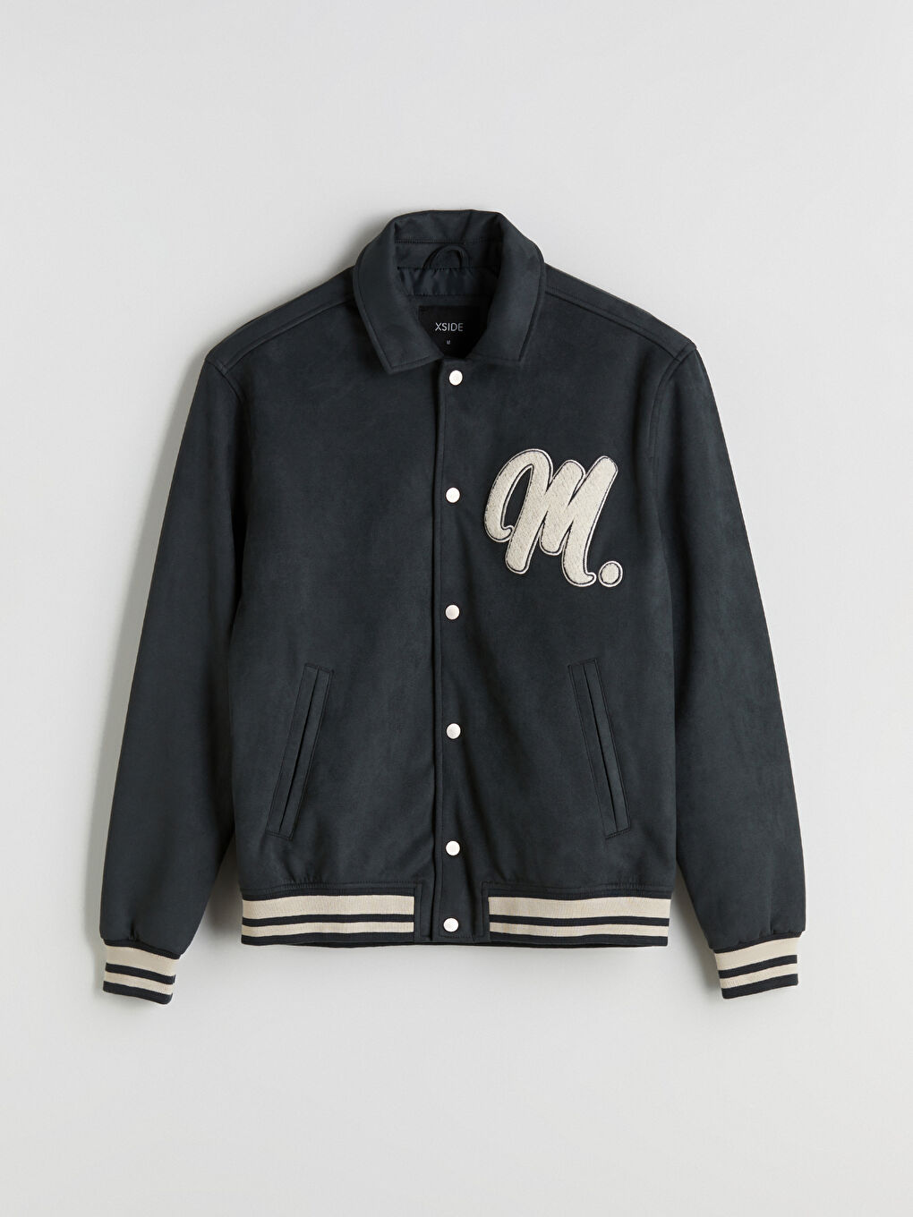 Вільний крій пальто із замші з відкладним коміром для чоловіків-5