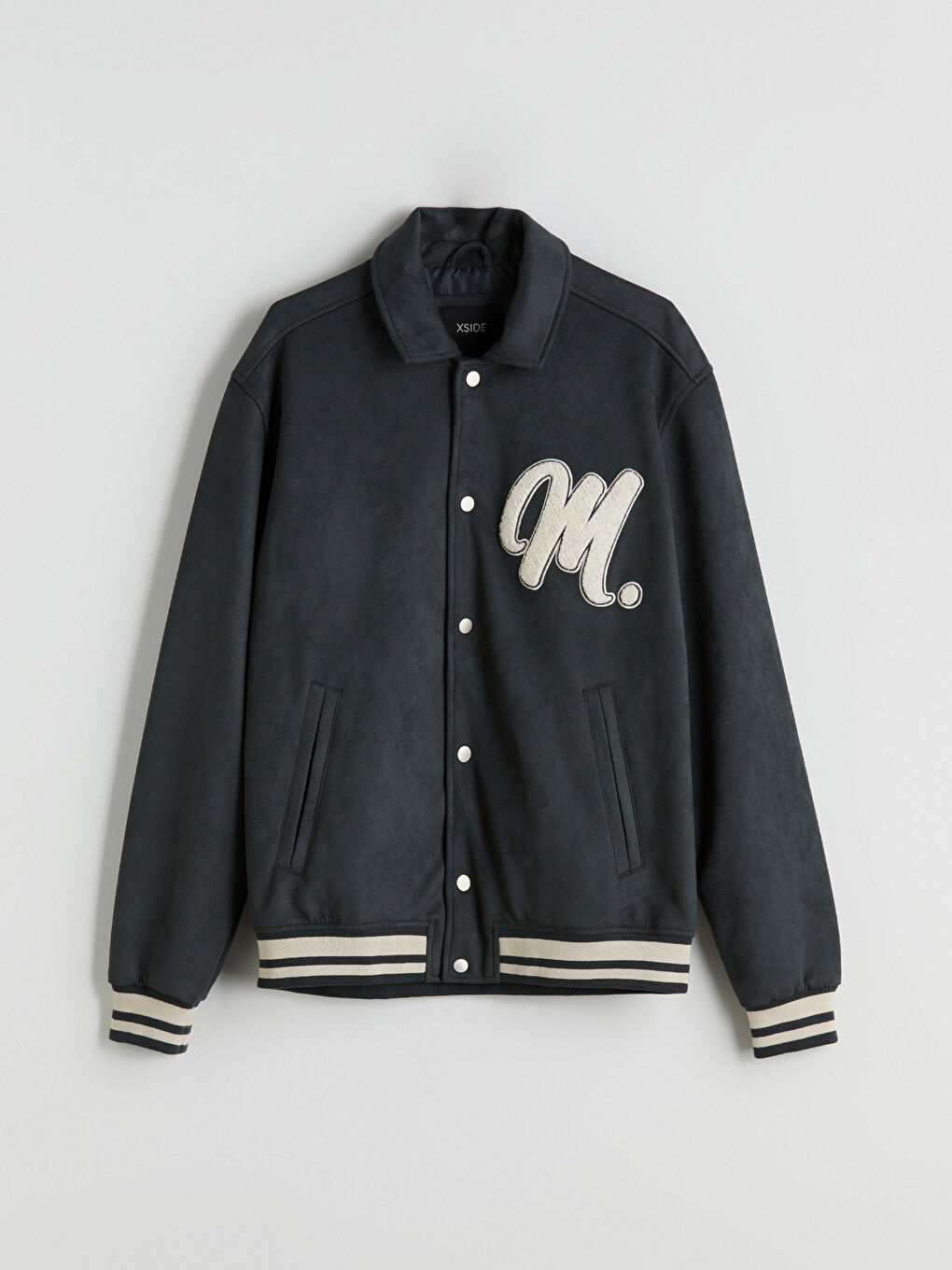 Вільний крій пальто із замші з відкладним коміром для чоловіків-8