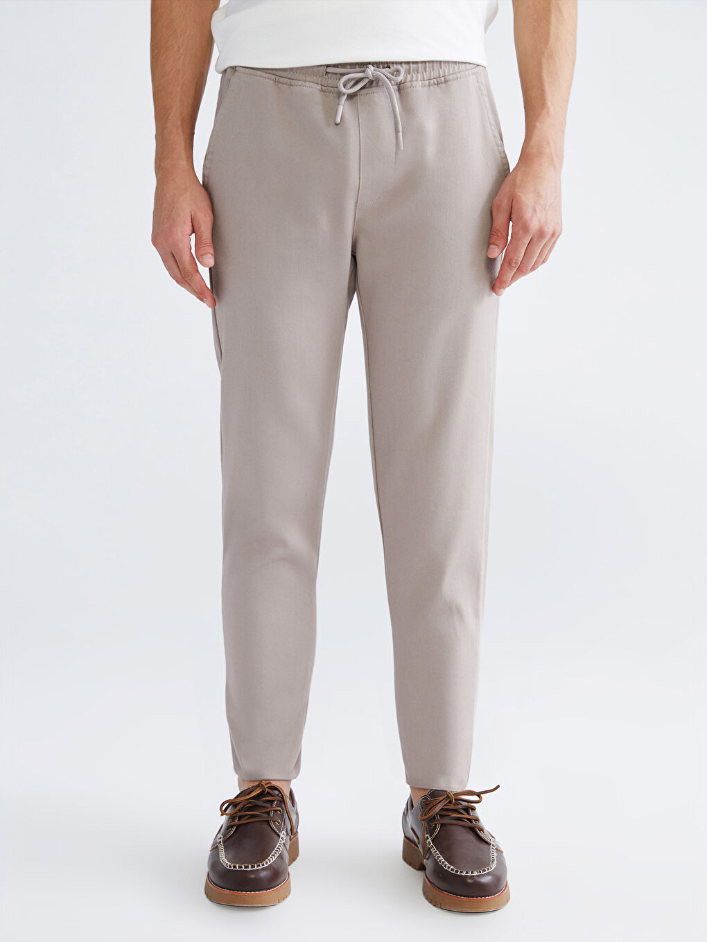 Bej Slim Fit Erkek Pantolon-1