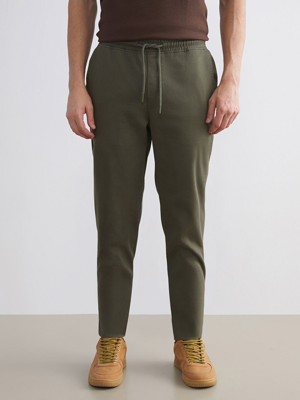 Haki Slim Fit Erkek Pantolon-1