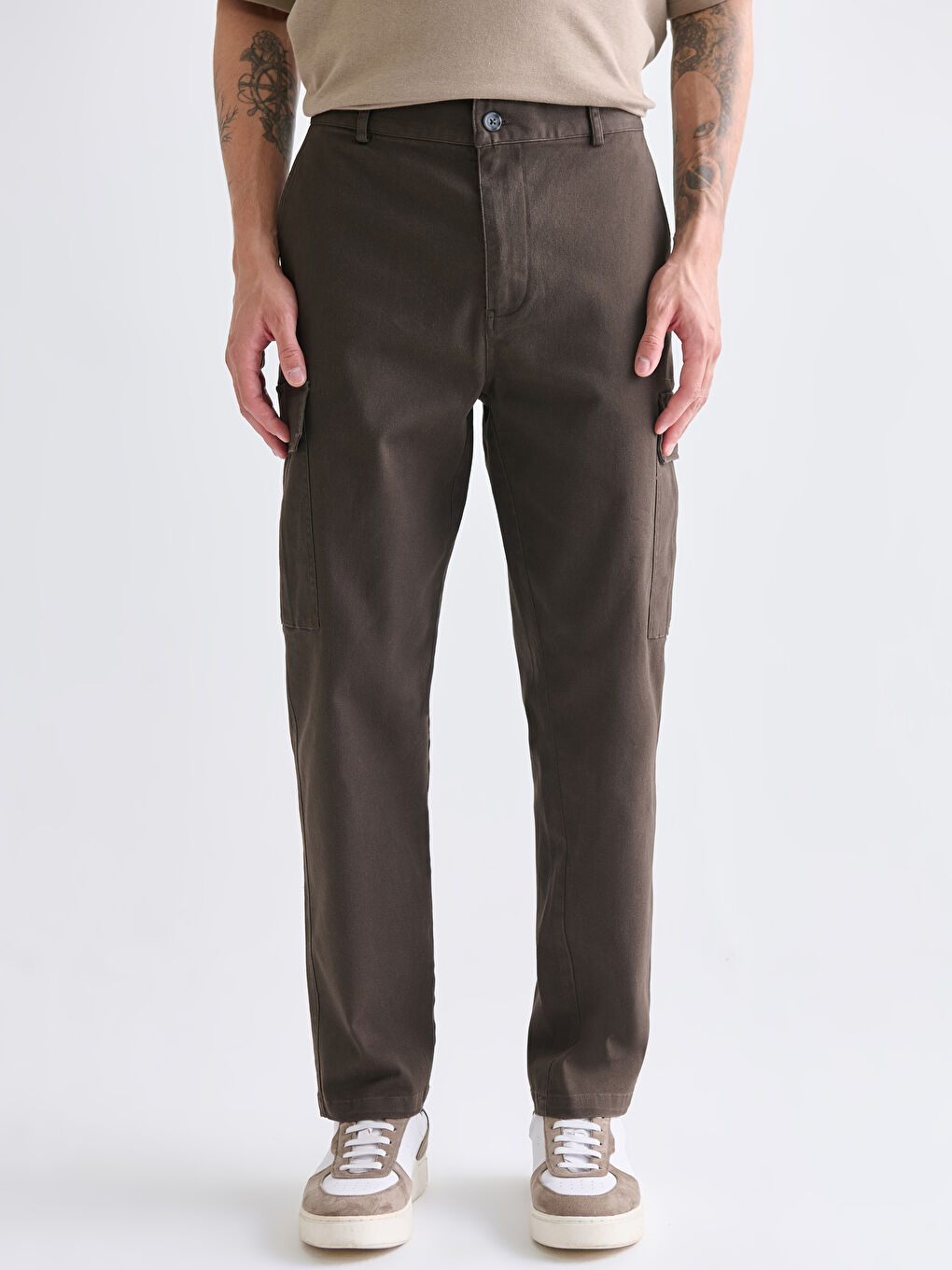 Standard Fit Twill Men's Trousers-1