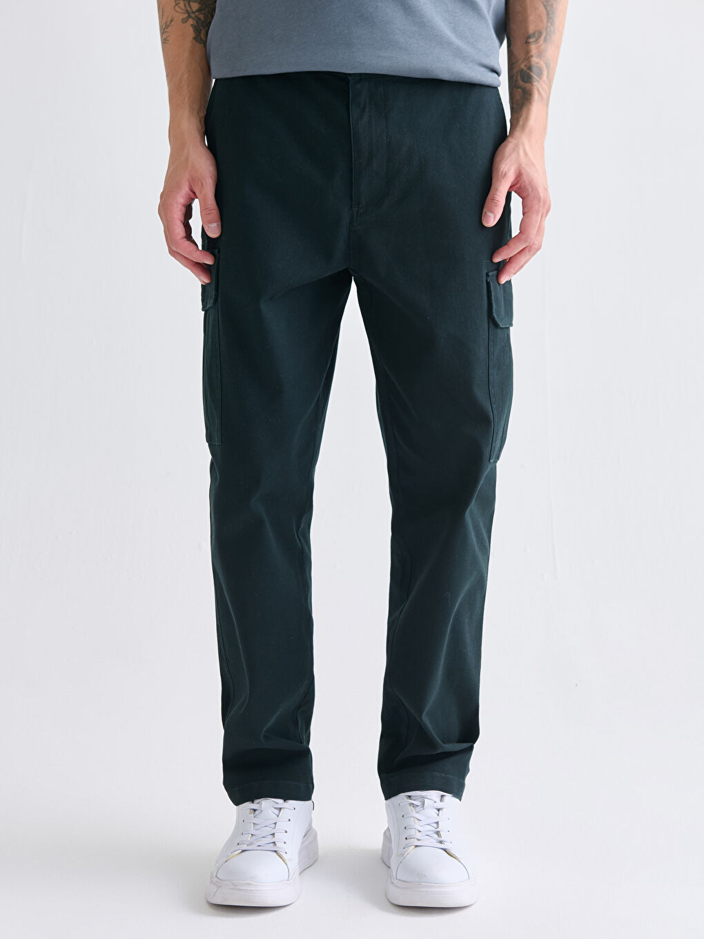 Standard Fit Twill Men's Trousers-1