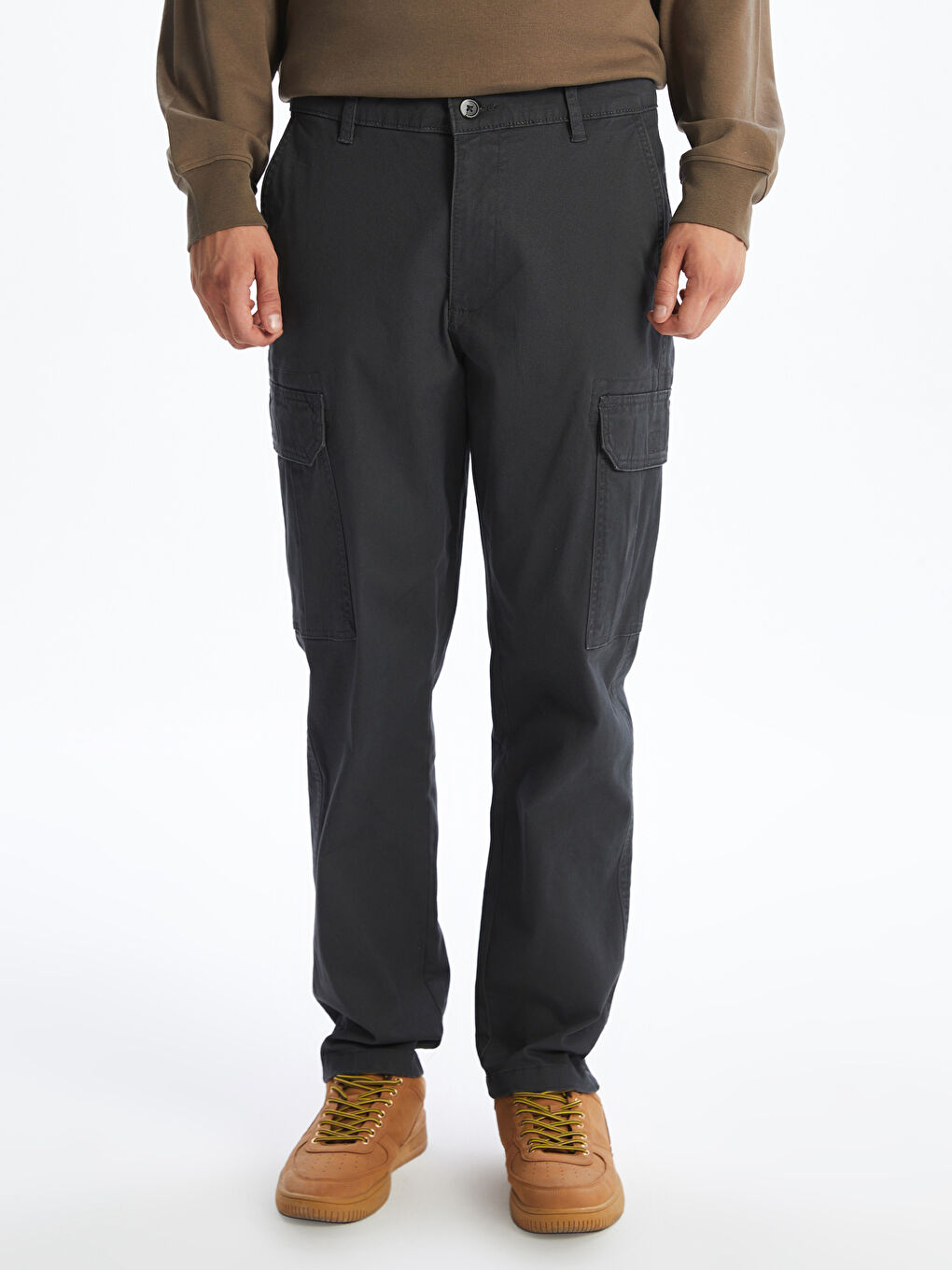 Standard Fit Twill Men's Cargo Trousers-1