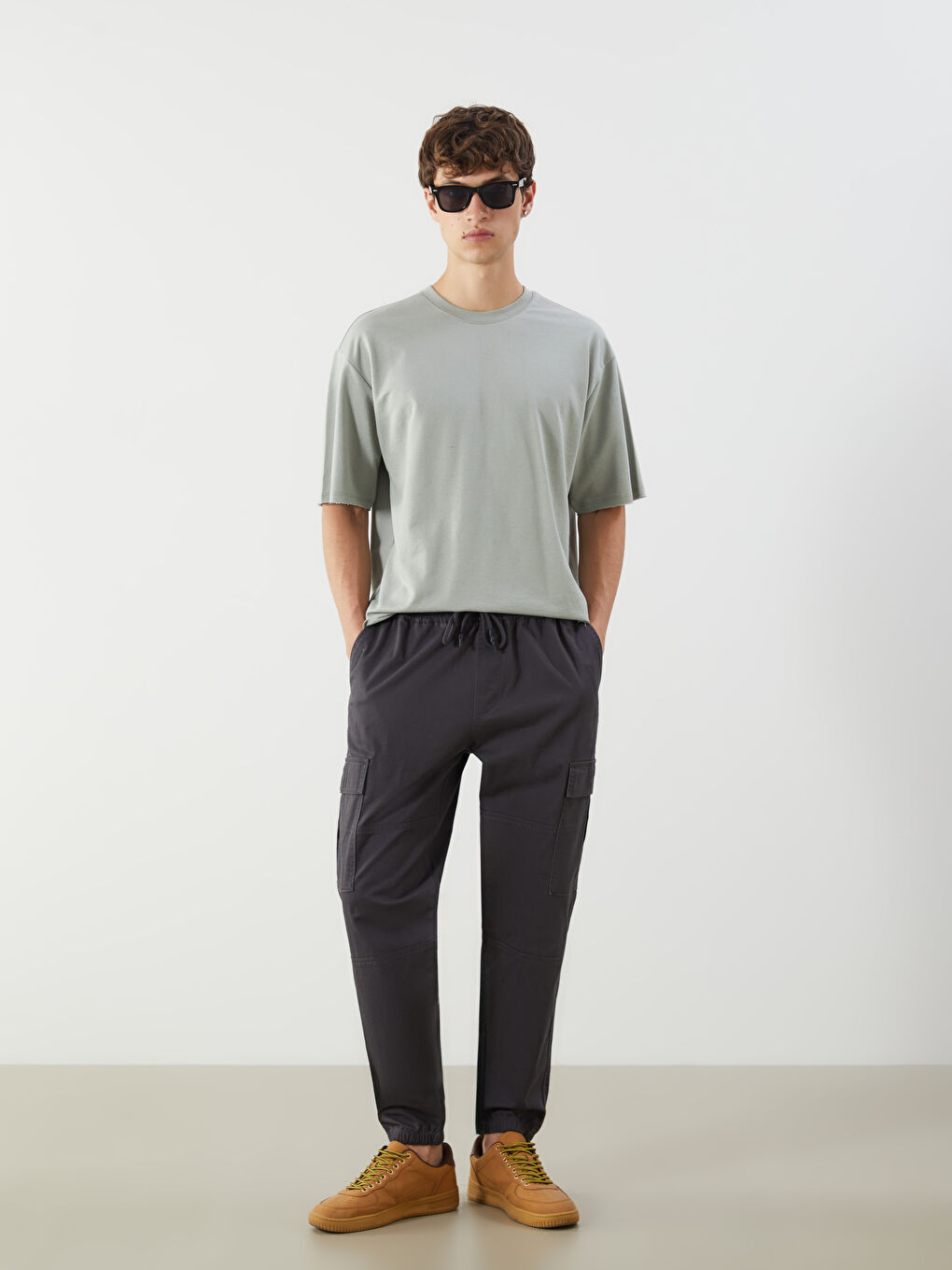 XSIDE Standard Fit Twill Men's Cargo Trousers -W52497Z8-SEH