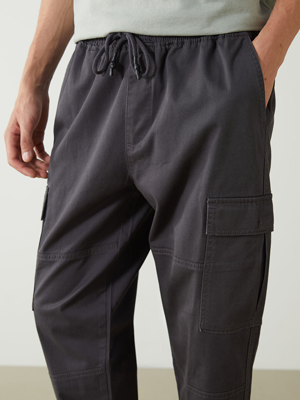 XSIDE Standard Fit Twill Men's Cargo Trousers -W52497Z8-SEH