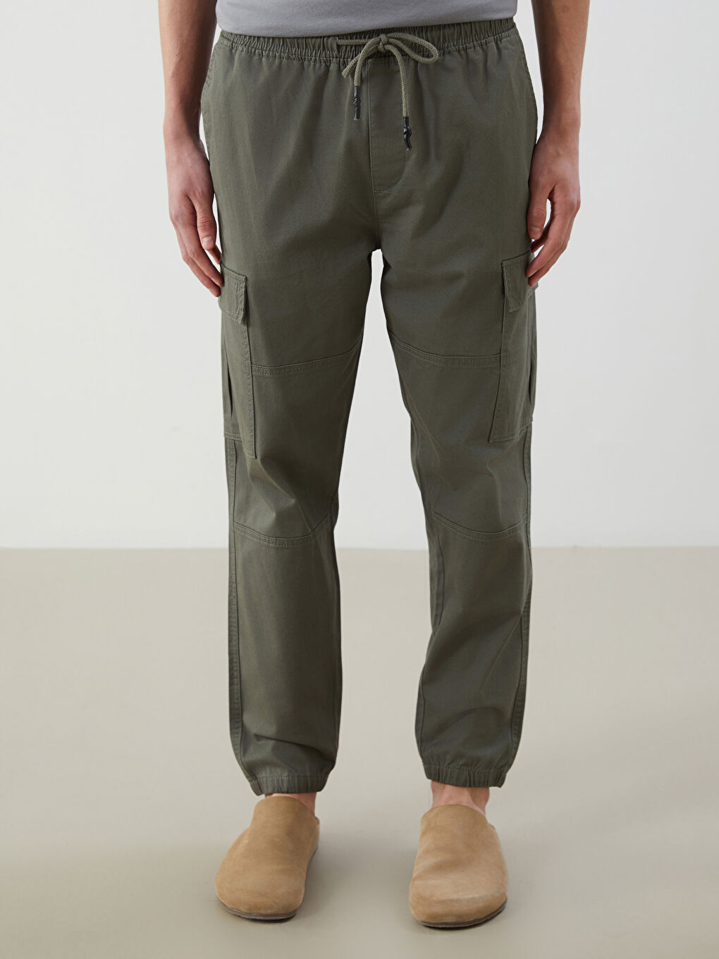 XSIDE Standard Fit Twill Men's Cargo Trousers -W52497Z8-YAG