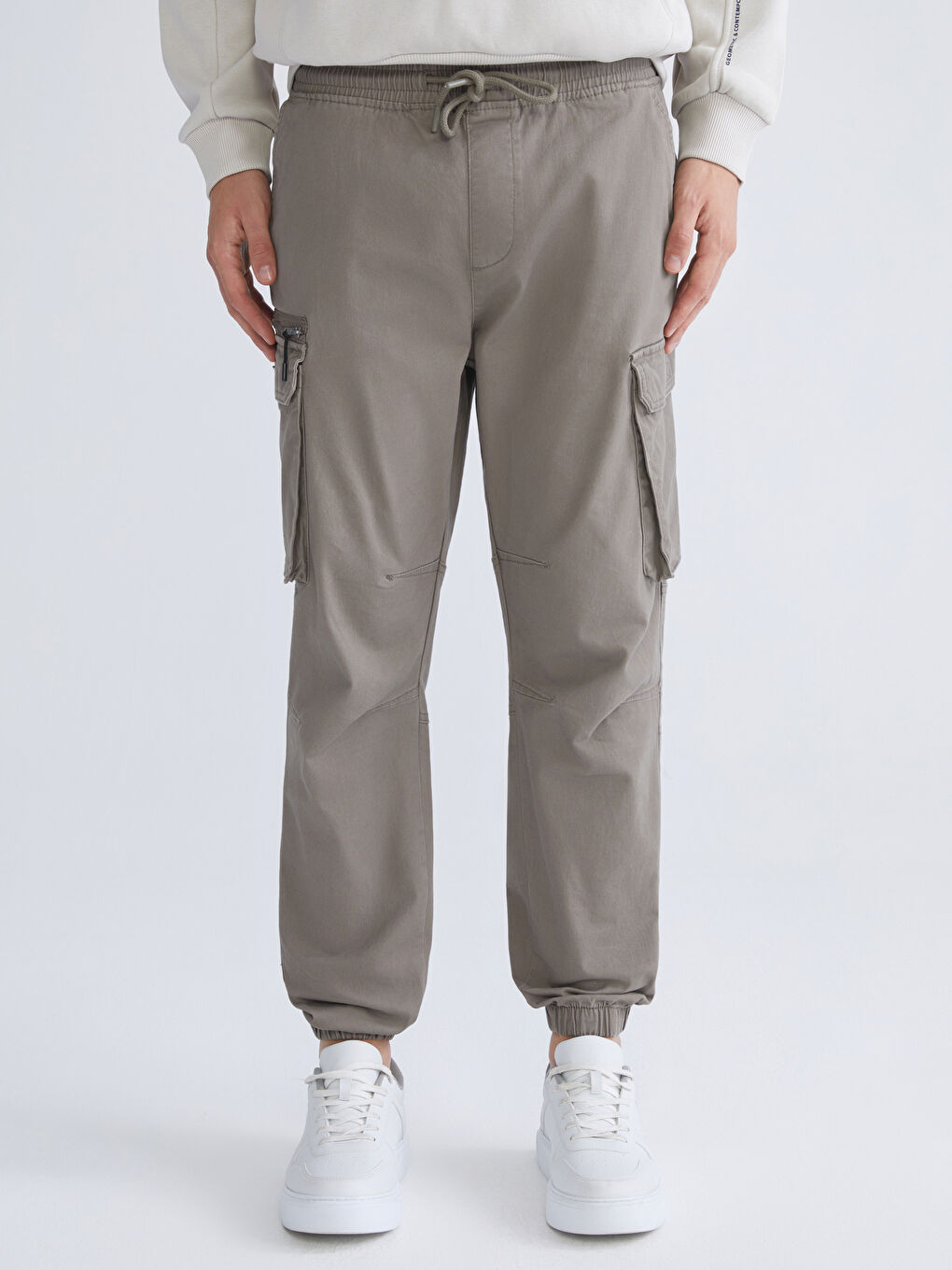 Kahverengi Standart Kalıp Erkek Kargo Pantolon-1