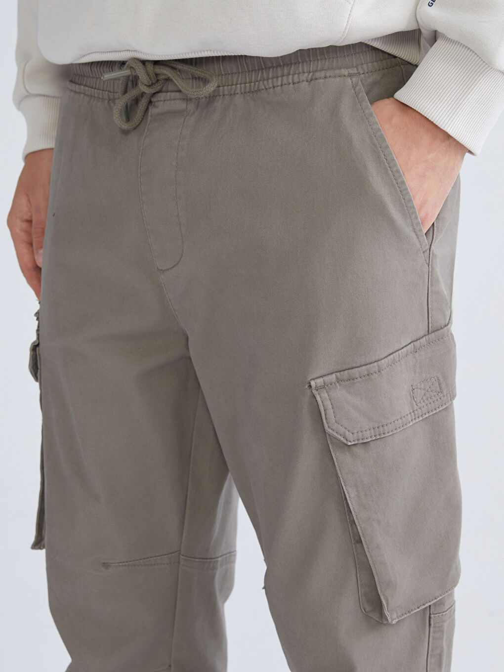 Kahverengi Standart Kalıp Erkek Kargo Pantolon-3