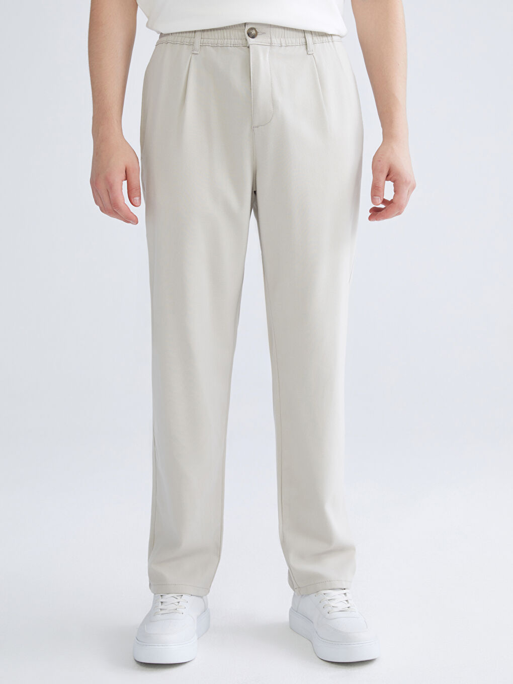 Bej Rahat Kalıp Erkek Pantolon-1