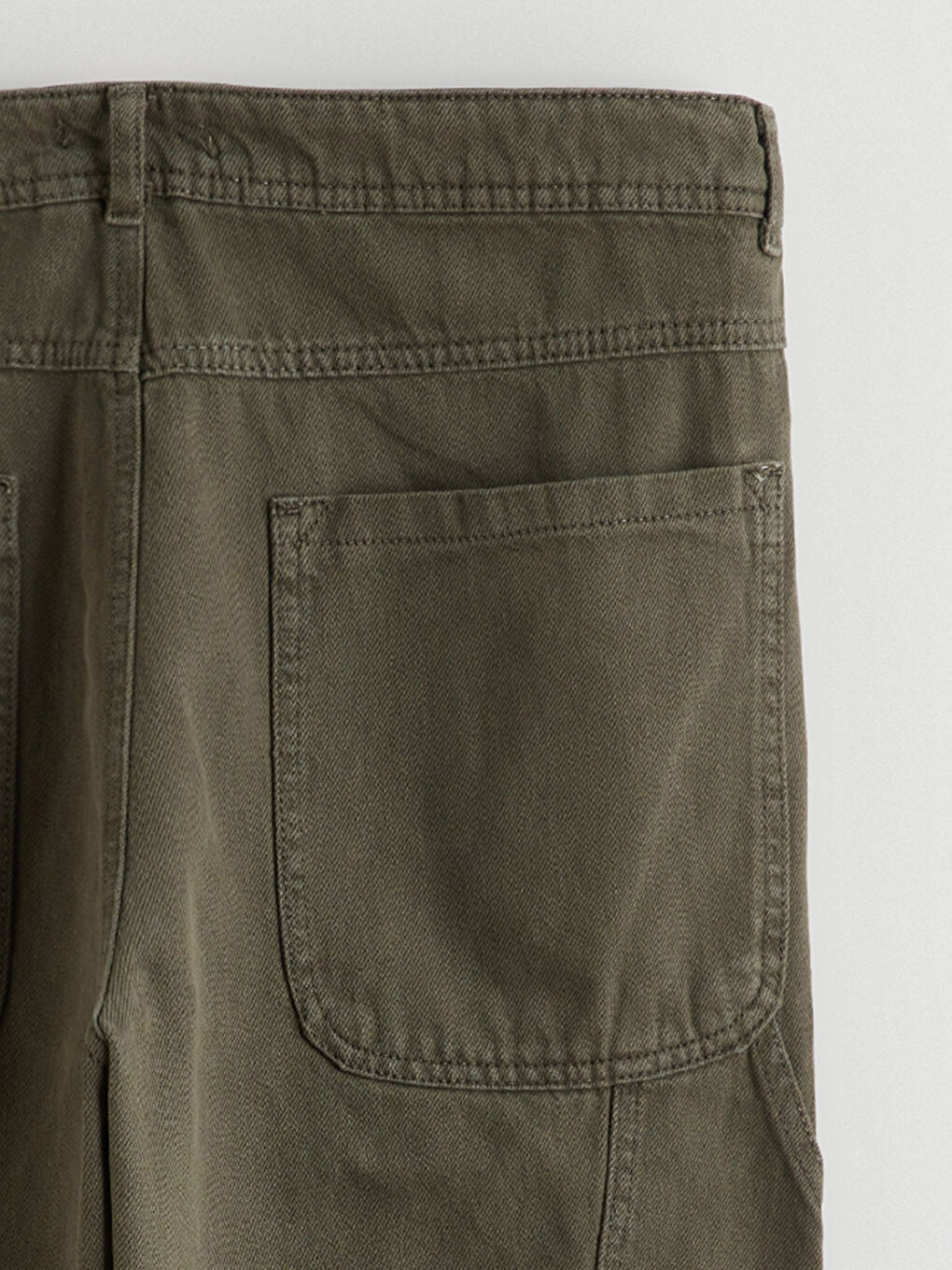 Haki Rahat Kalıp Kanvas Erkek Pantolon-5