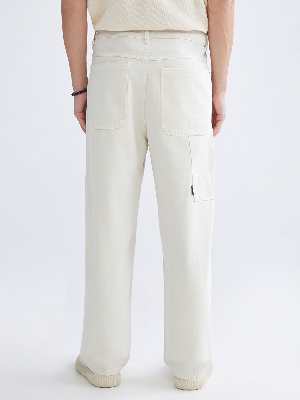 Gri Rahat Kalıp Kanvas Erkek Pantolon-3