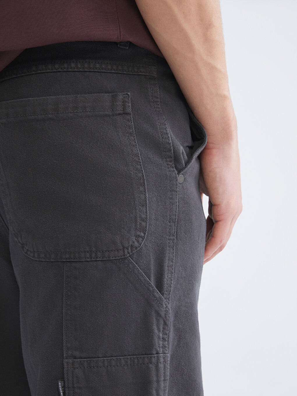 Relaxed Fit Canvas Men's Trousers-2