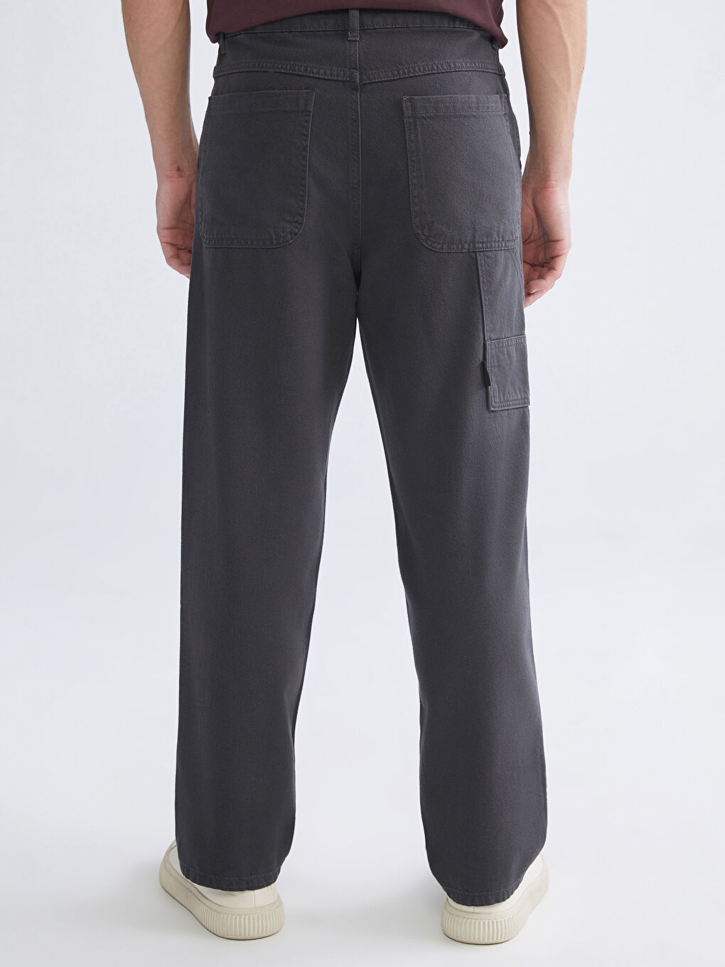 Relaxed Fit Canvas Men's Trousers-3