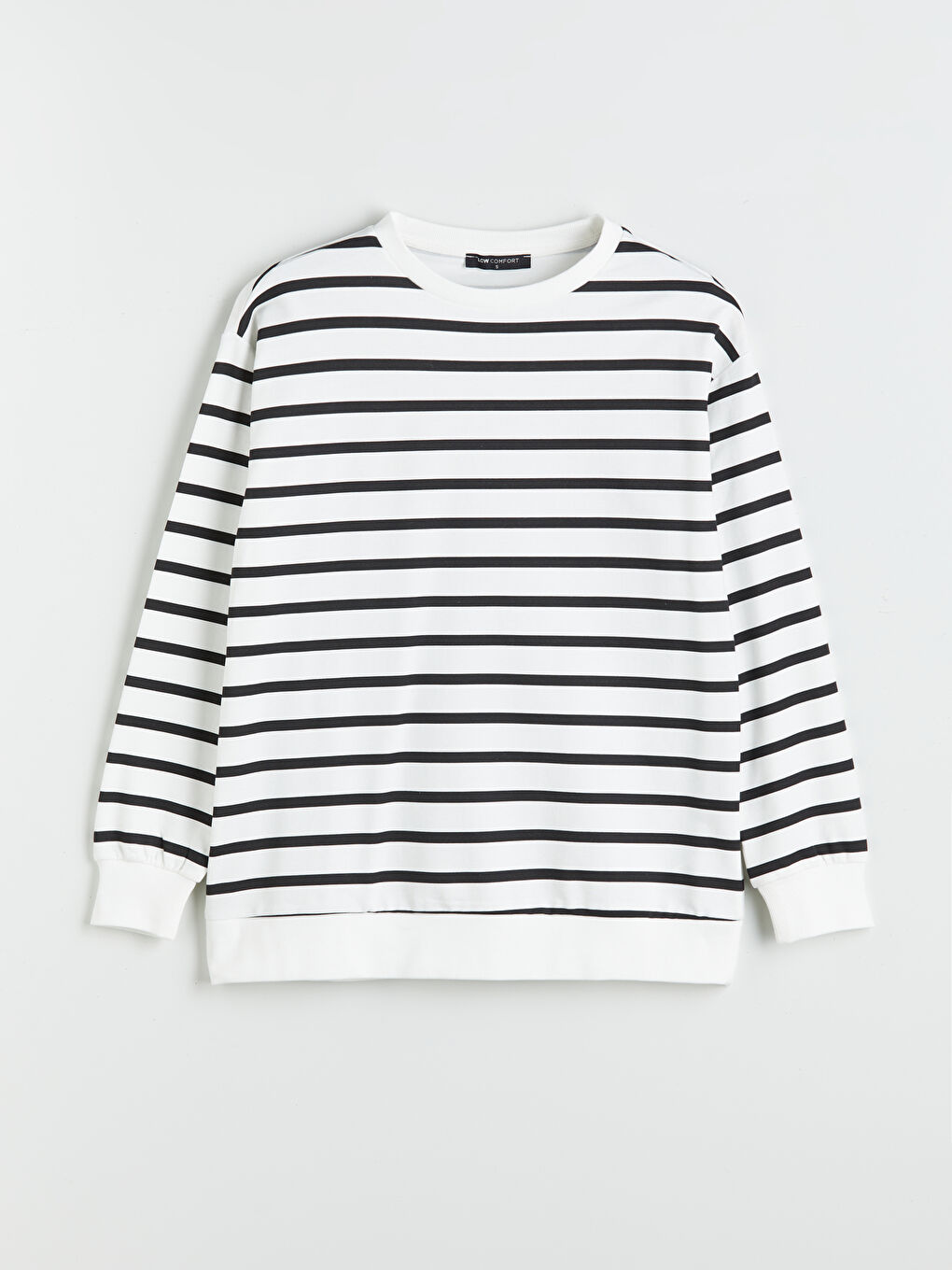 LCW Comfort Crew Neck Striped Women's Sweatshirt -W52514Z8-LEG