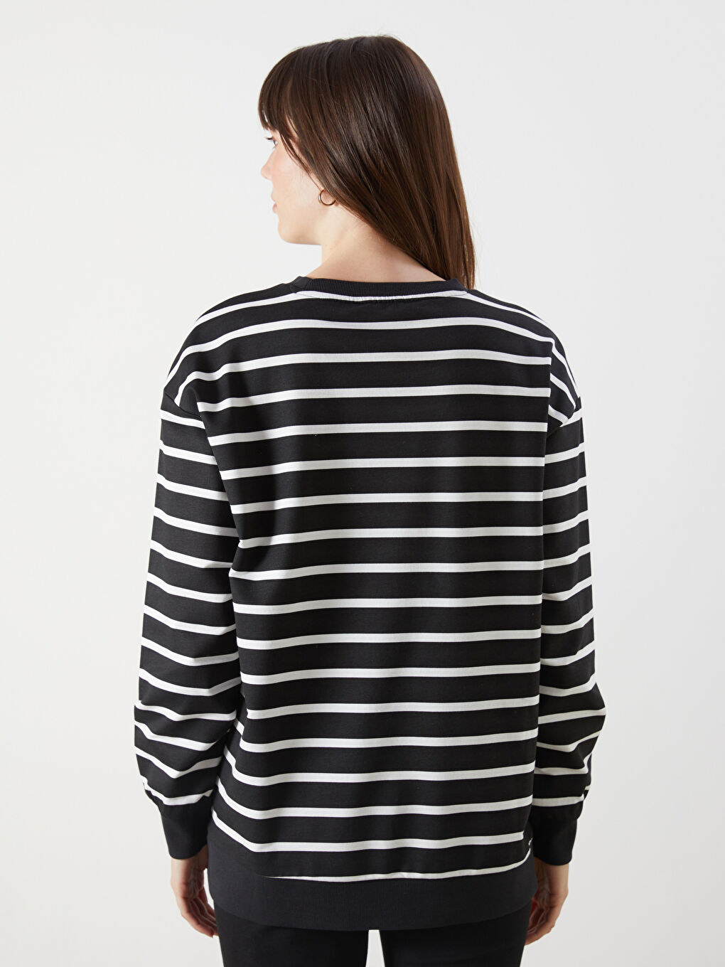 LCW Comfort Crew Neck Striped Women's Sweatshirt -W52514Z8-LFC