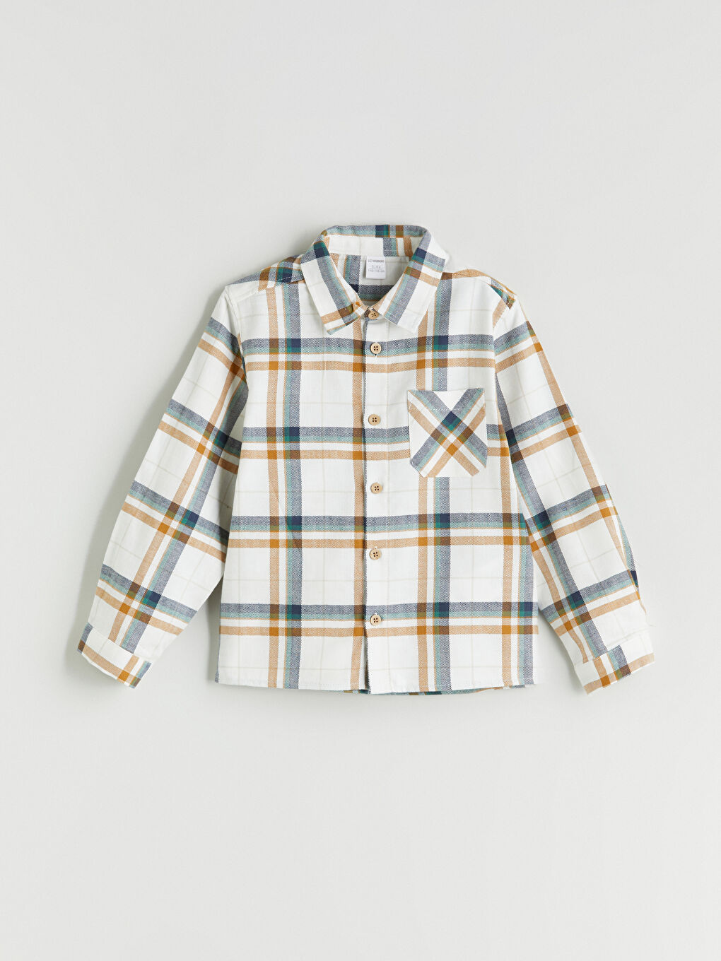 Sarı Ekose Desenli Erkek Çocuk Gömlek-2