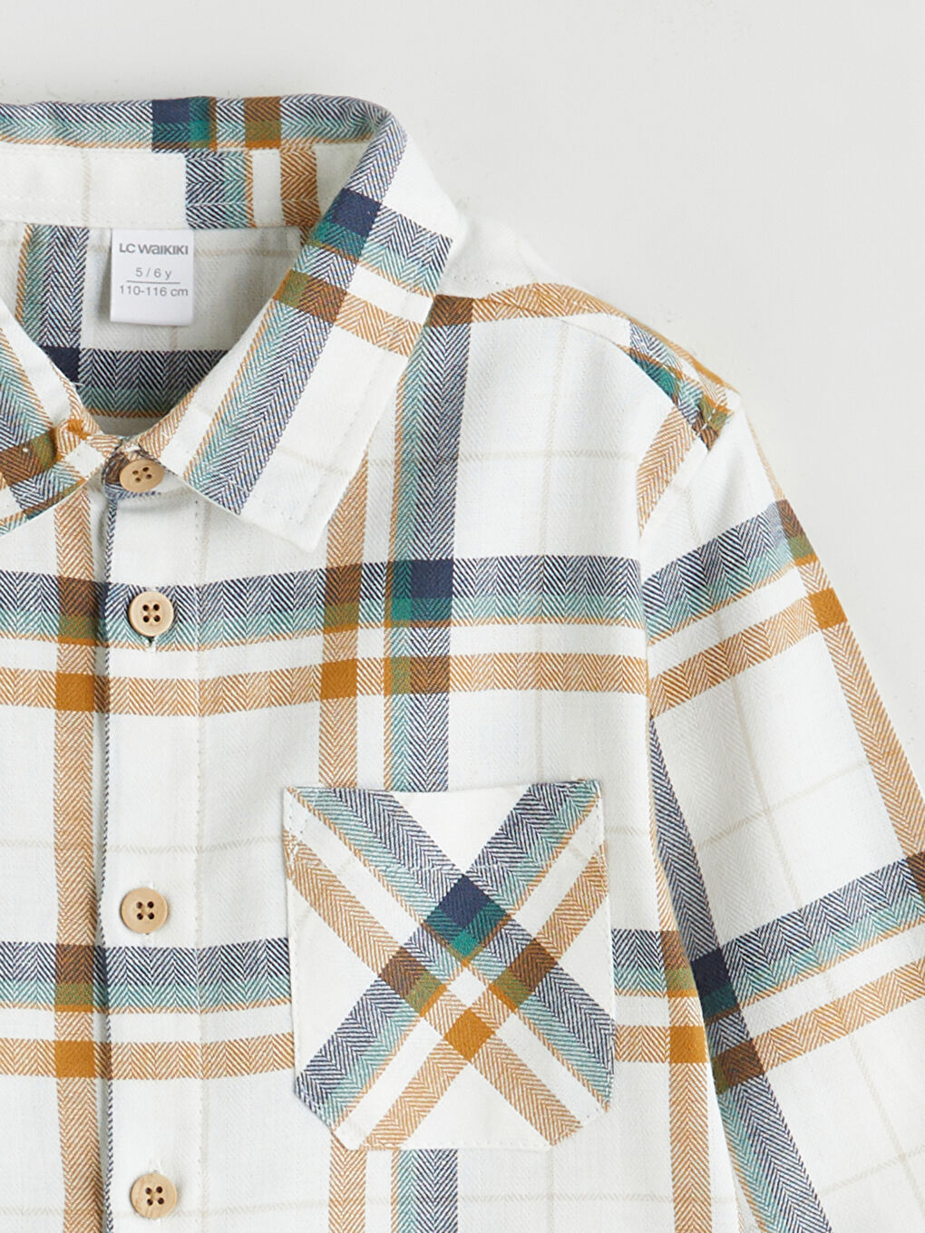 Sarı Ekose Desenli Erkek Çocuk Gömlek-3