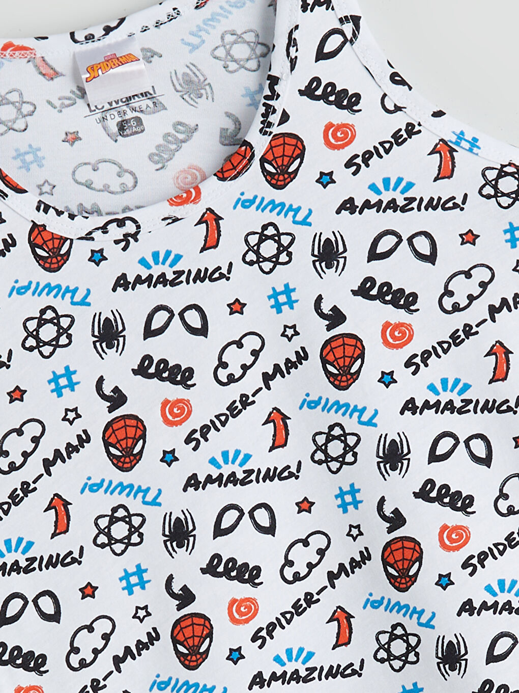 Beyaz Bisiklet Yaka Spider-Man Baskılı Erkek Çocuk Atlet 2'li-2