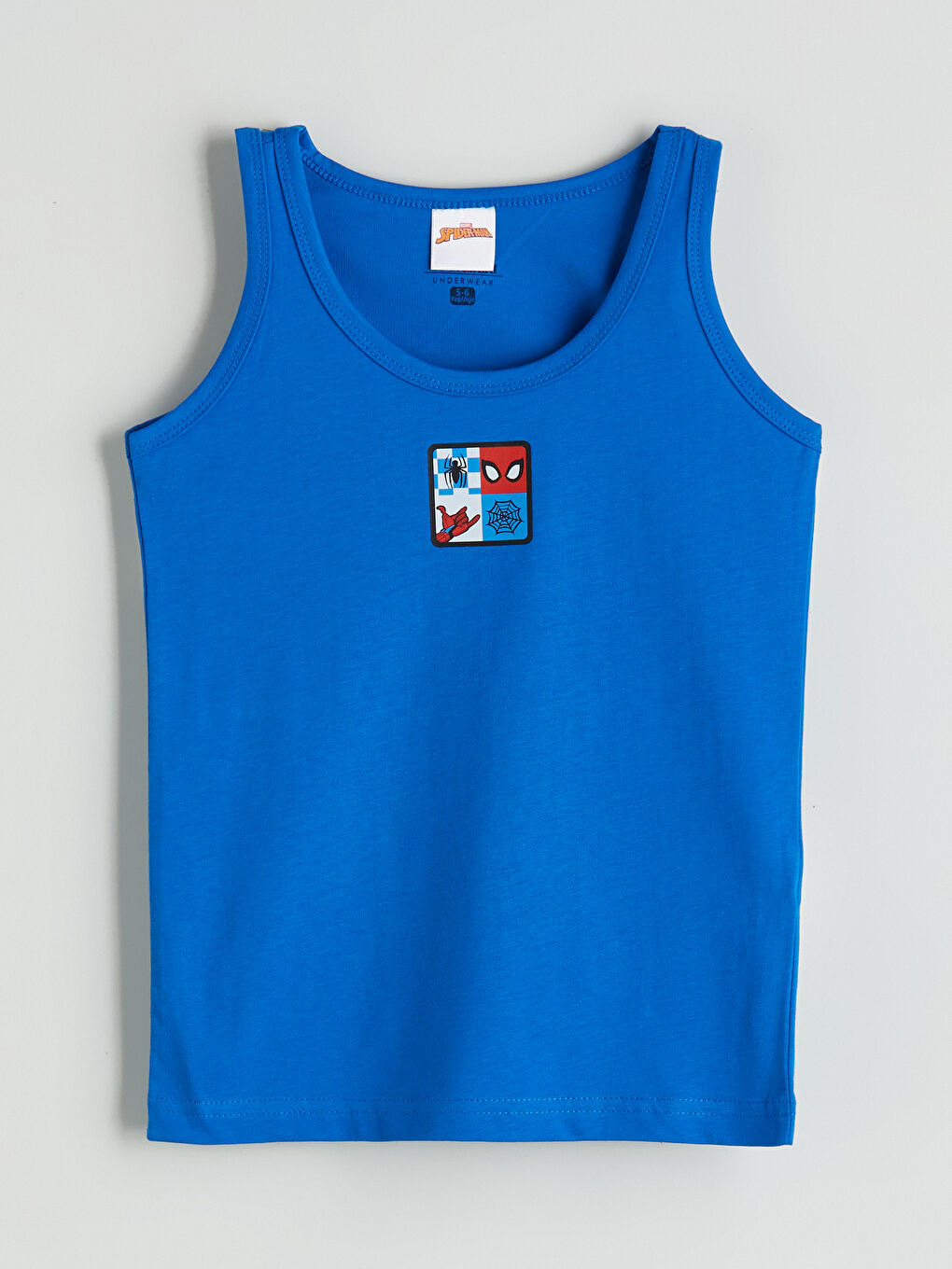 Beyaz Bisiklet Yaka Spider-Man Baskılı Erkek Çocuk Atlet 2'li-4