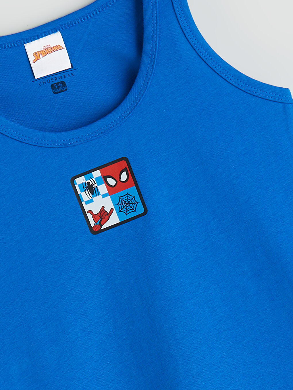 Beyaz Bisiklet Yaka Spider-Man Baskılı Erkek Çocuk Atlet 2'li-5