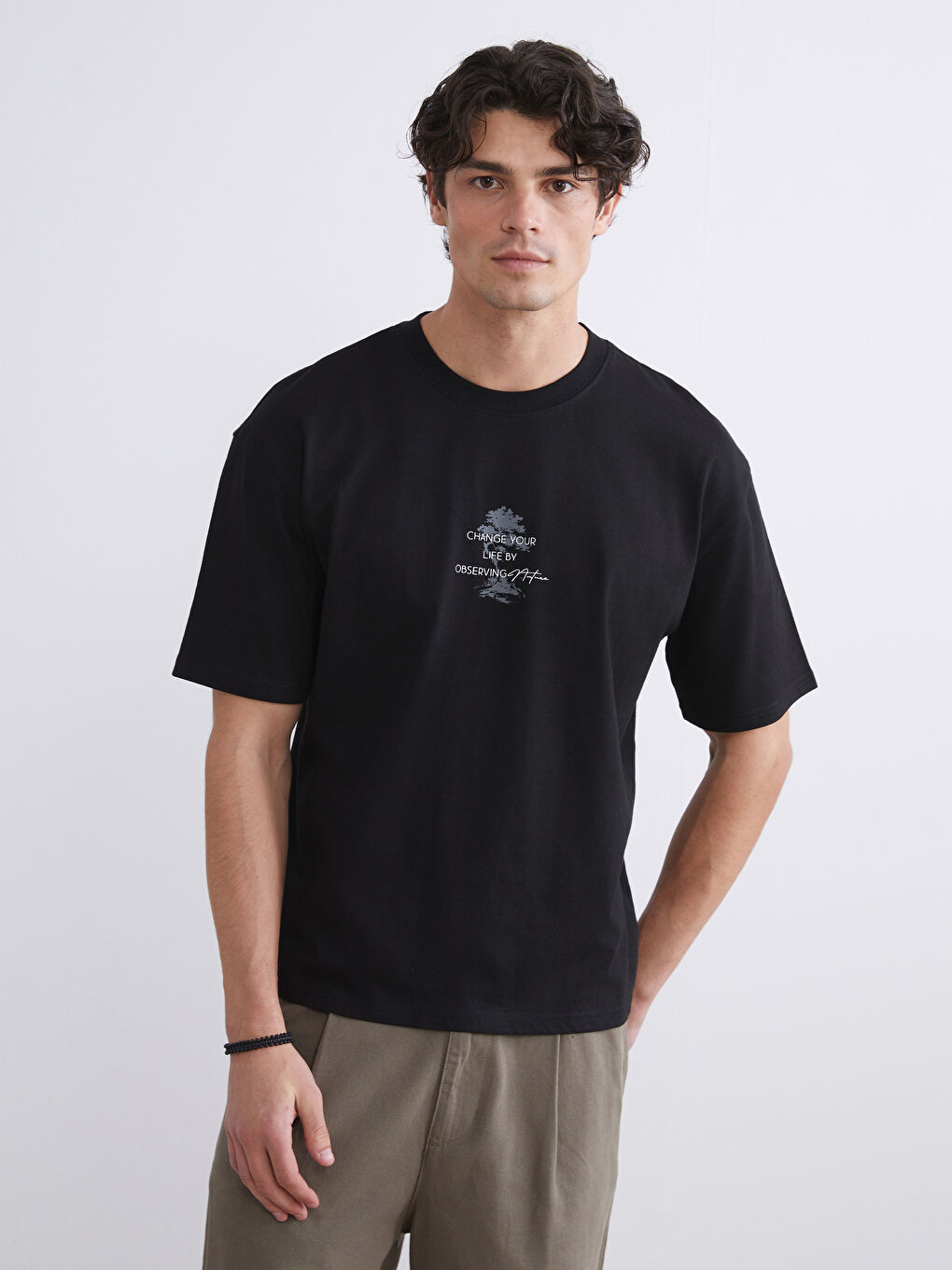 XSIDE Crew Neck Printed Jersey Men's T-Shirt -W52541Z8-CVL