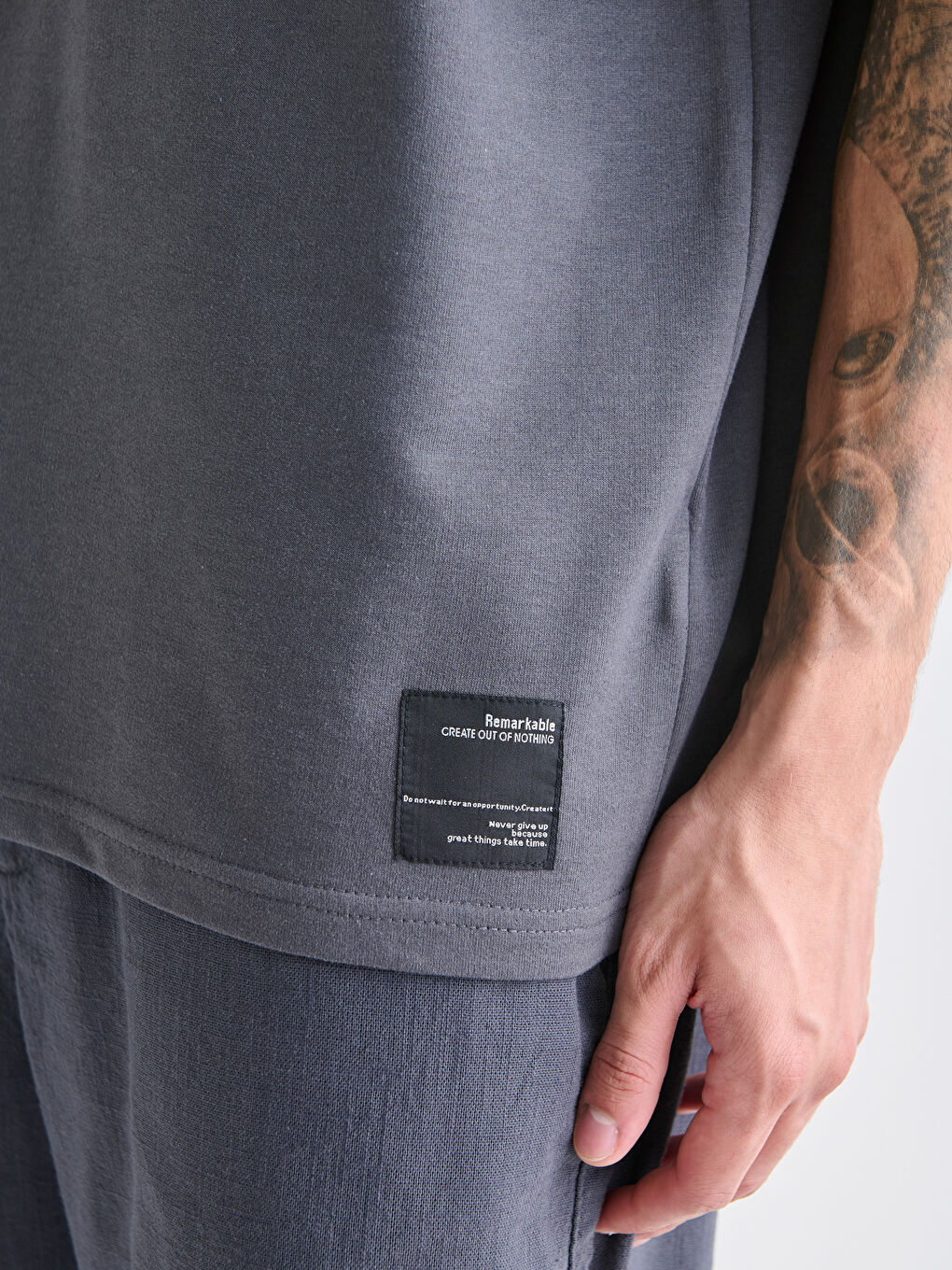 Crew Neck Short Sleeve Men's Sweatshirt-4