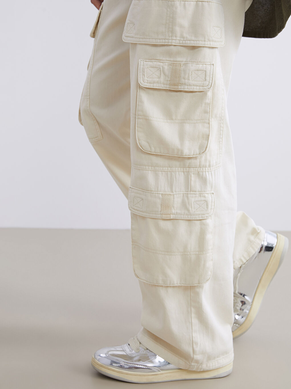 Gri Rahat Kalıp Erkek Kargo Pantolon-2