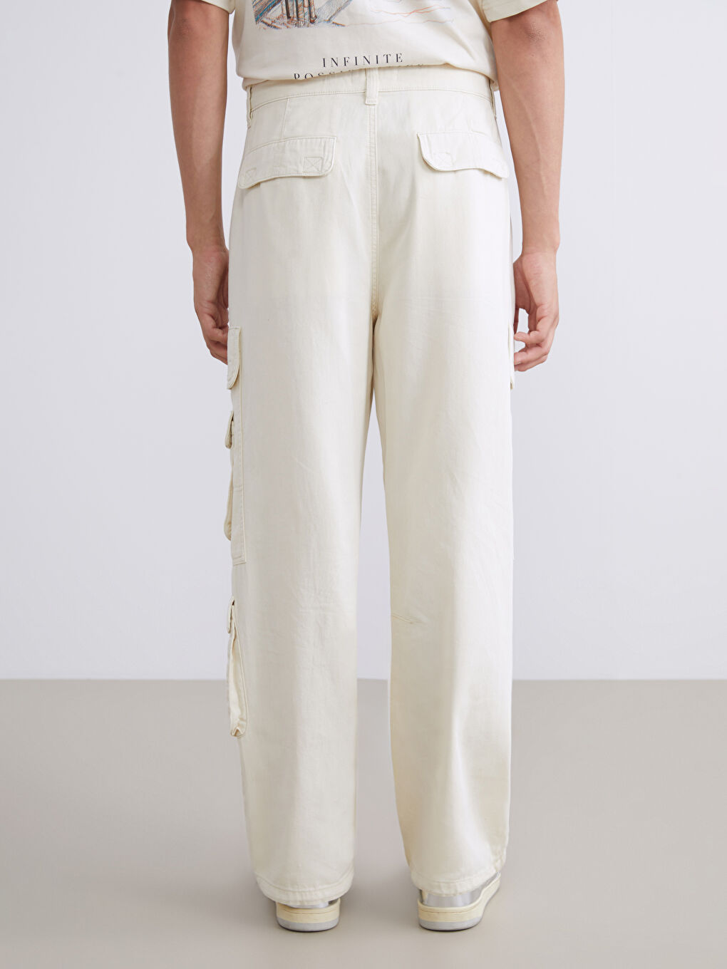 Gri Rahat Kalıp Erkek Kargo Pantolon-3