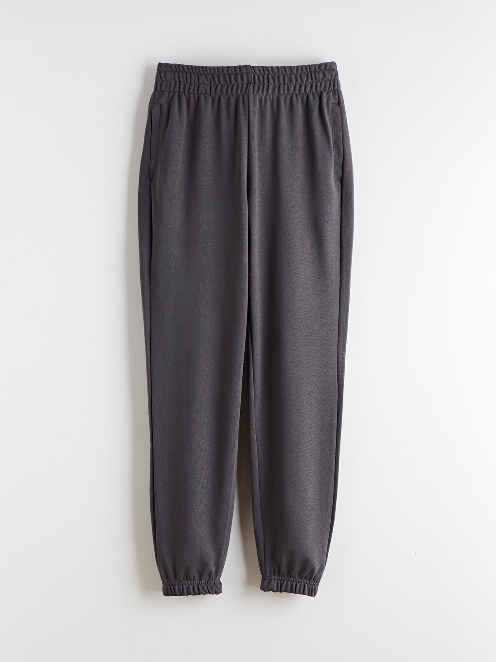 Antrasit Beli Lastikli Kadın Jogger Eşofman Altı-4