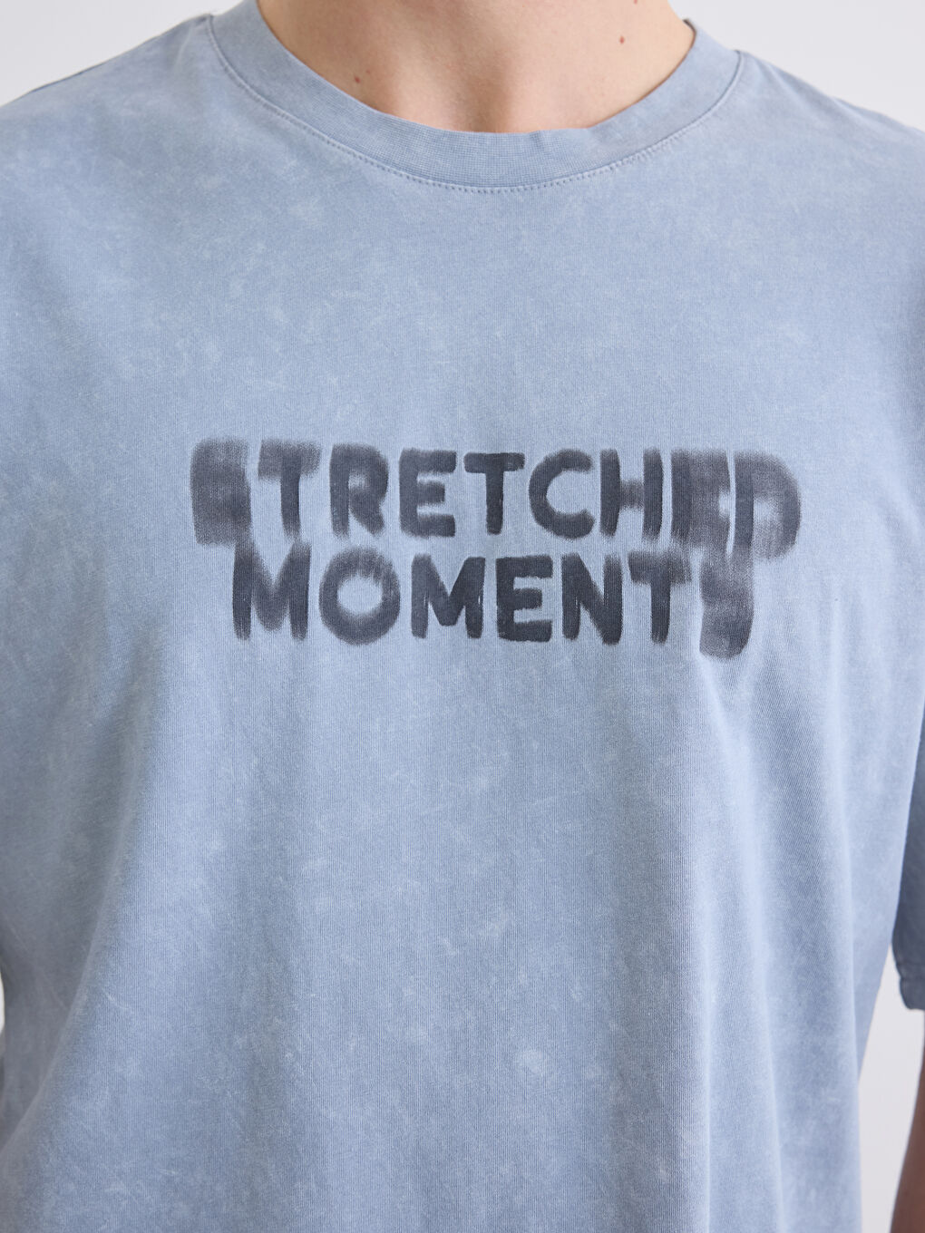 Mavi Bisiklet Yaka Baskılı Erkek Tişört-2