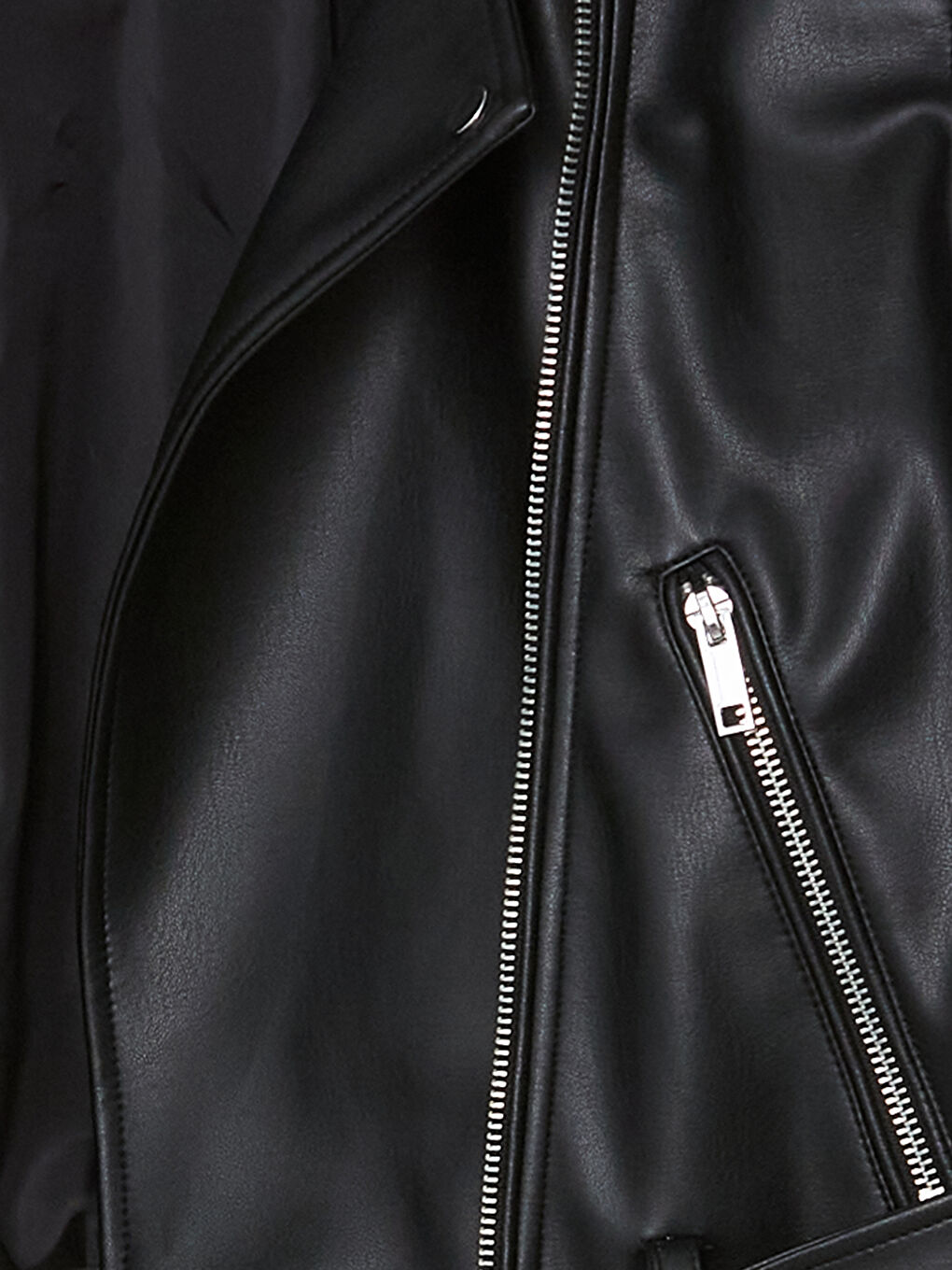 LCW Vision Biker Neck Women's Faux Leather Jacket -W52566Z8-CVL