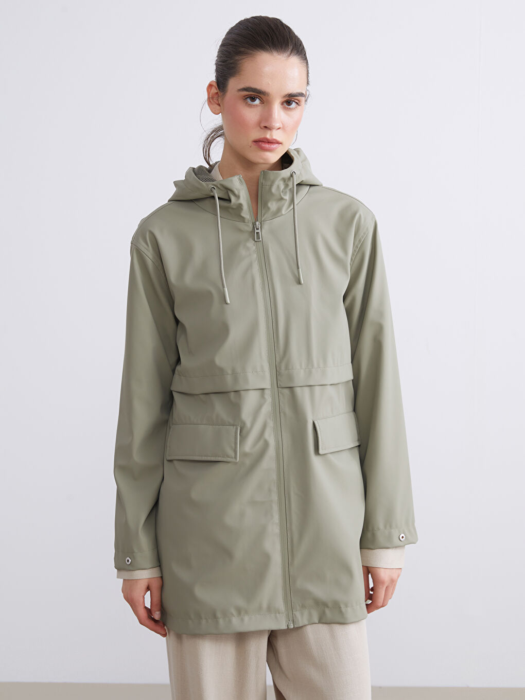 LCW Vision Hooded Women's Raincoat -W52596Z8-YCQ
